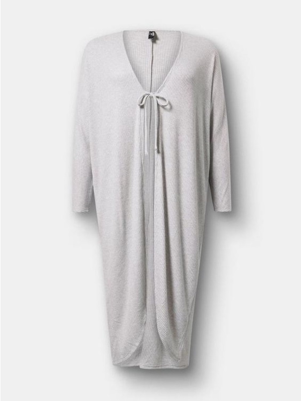 torrid Light Gray Tie-Front Knit Robe
